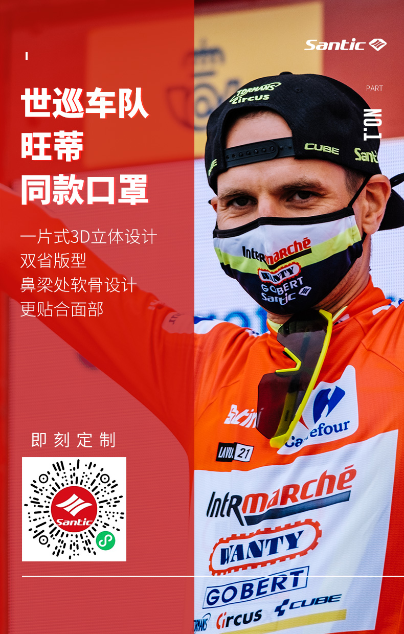 【Santic定制系列】世巡车队旺蒂同款口罩 限量版