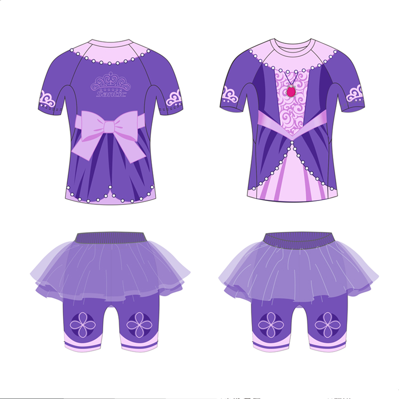 【Santic儿童定制系列】公主风 儿童女款短袖骑行服套装